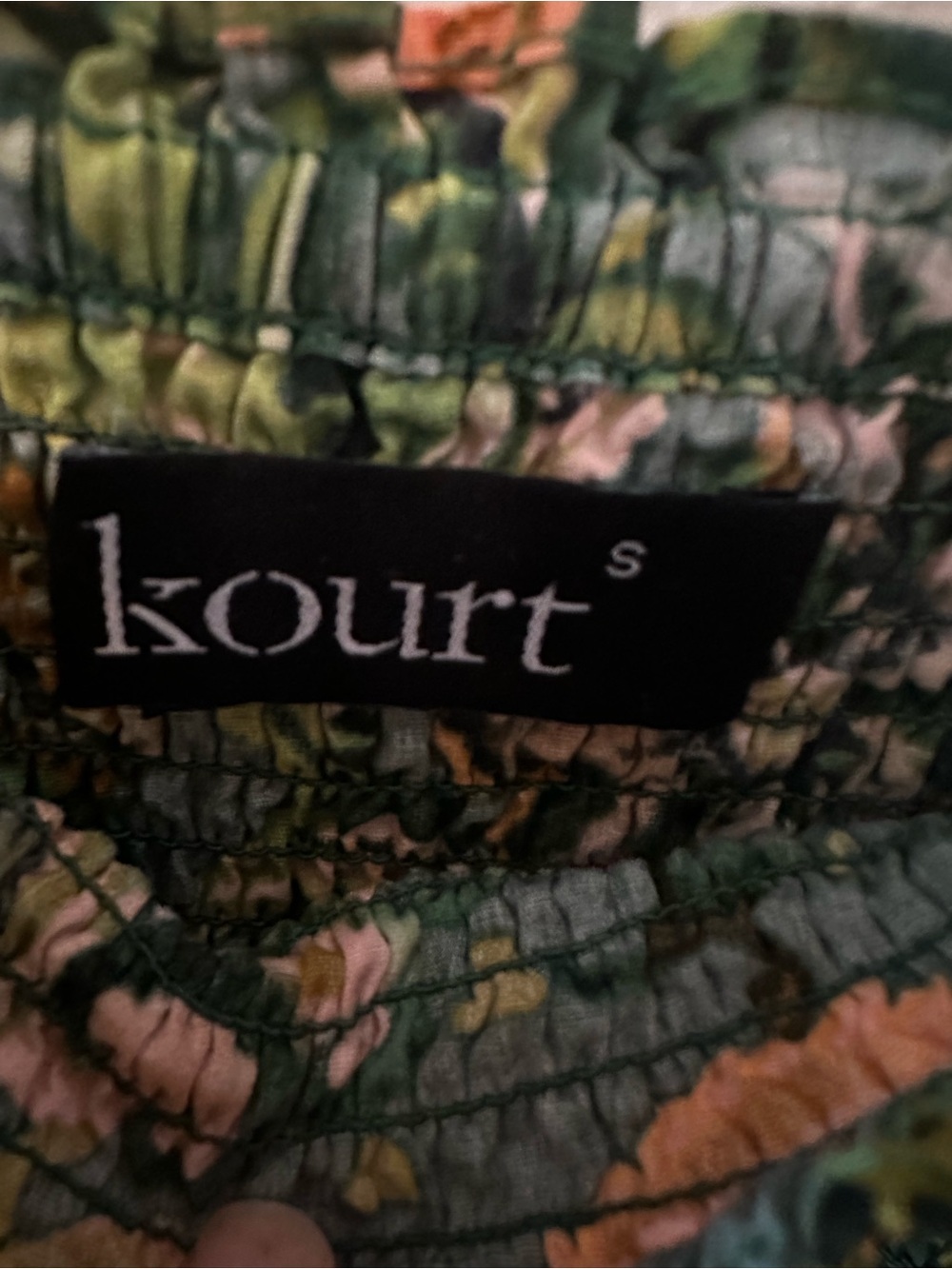 Kourt Calypso Tropical Floral Print Green Tiered Ruffle Maxi Dress Small - Picture 4 of 6